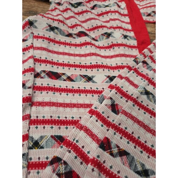 Victoria’s Secret XS Long Johns Winter PJ’S Thermal 2-Pc Set Red Plaid Stripe B9 - Picture 2 of 9